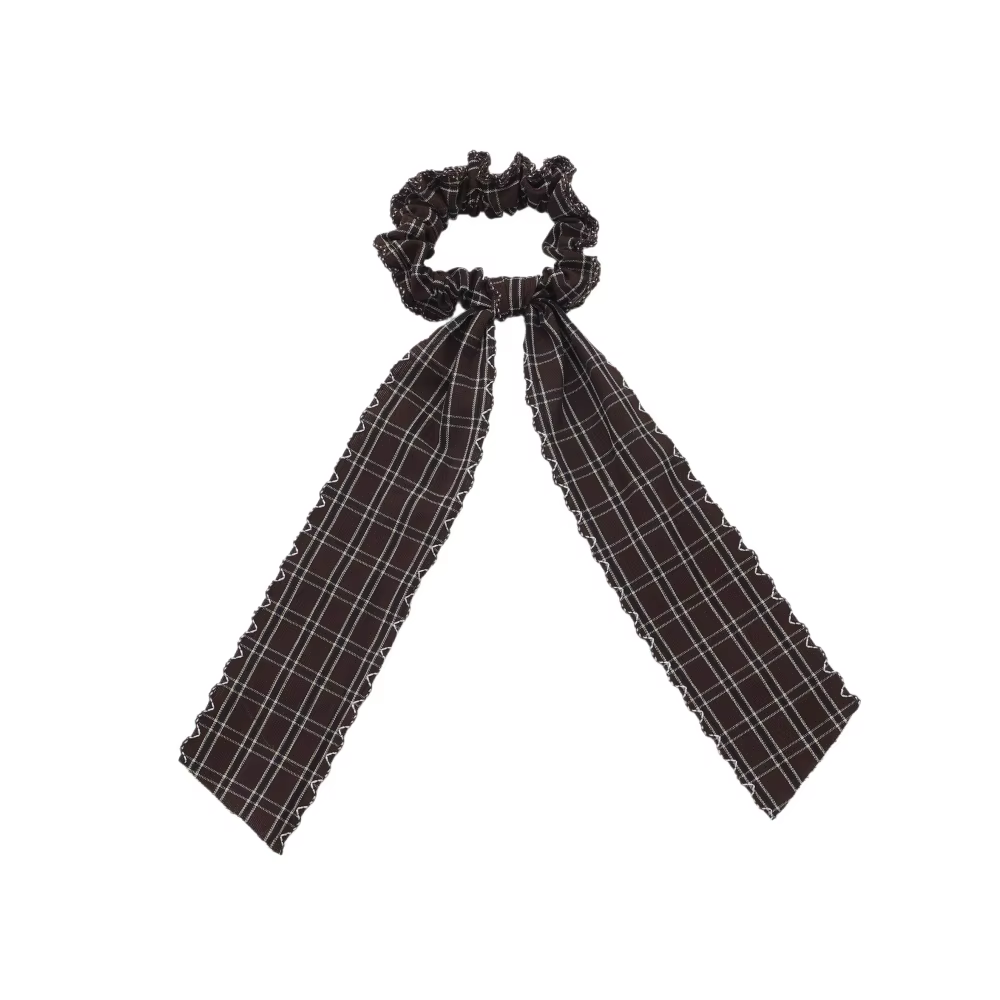 Plaid Moon Crochet Headband Ponytail Bow — image 2