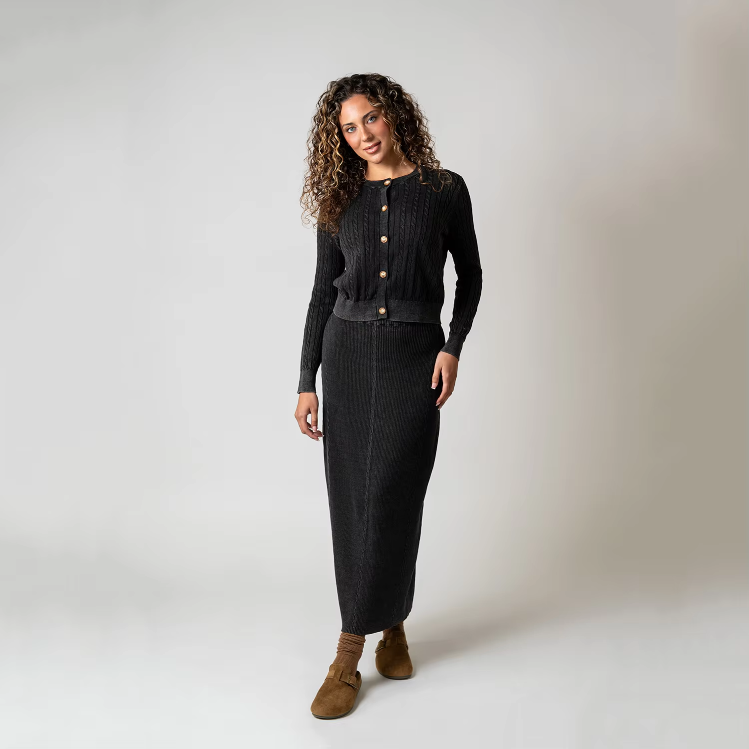 Black Cable Cardigan — image 4