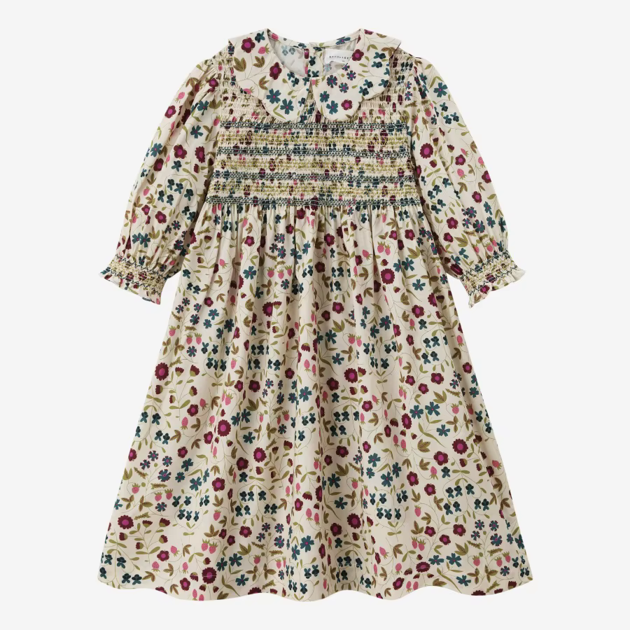 Beige Floral & Cableknit Collection – Floral 3 Quarter