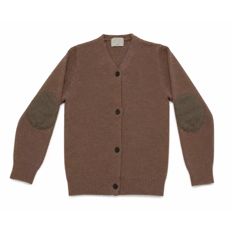 Heritage Weave Cocoa Patch Cardigan – Ali & Co AW26