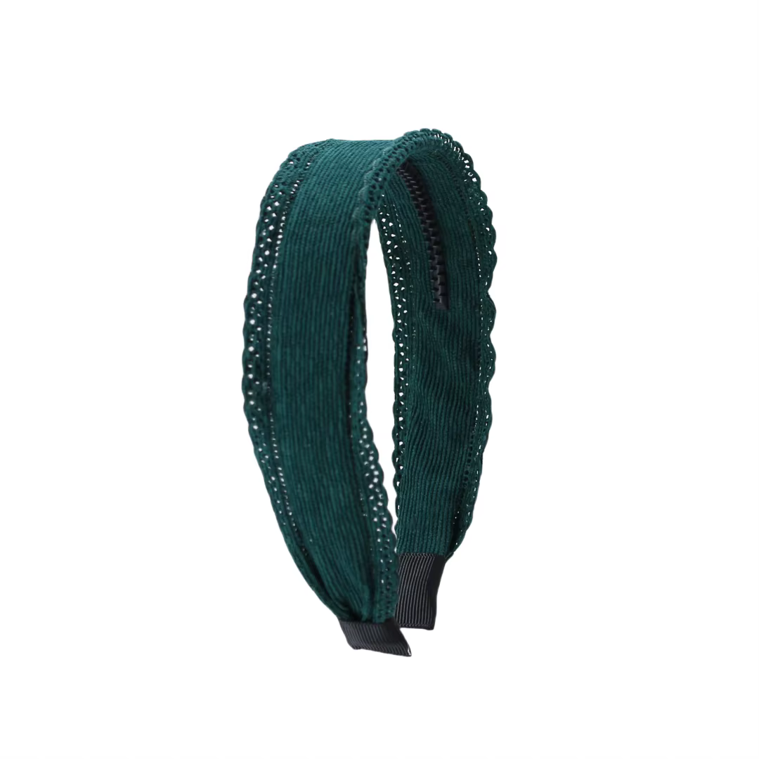Dark Green Velvet Bow Headband Headband — image 2