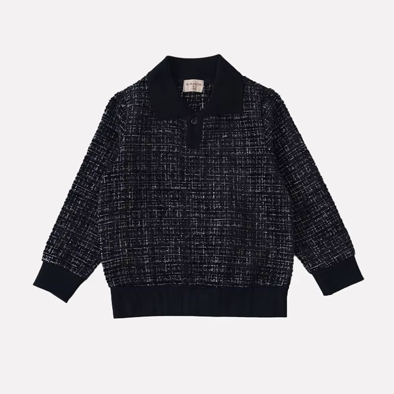 Midnight Tweed tweed boys top – Ali Plus AW26