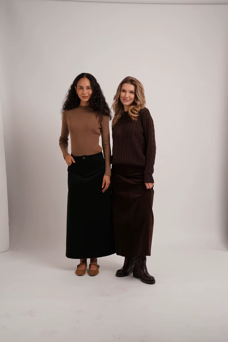 Retro Corduroy Collection – Dark Green Mockneck — image 3