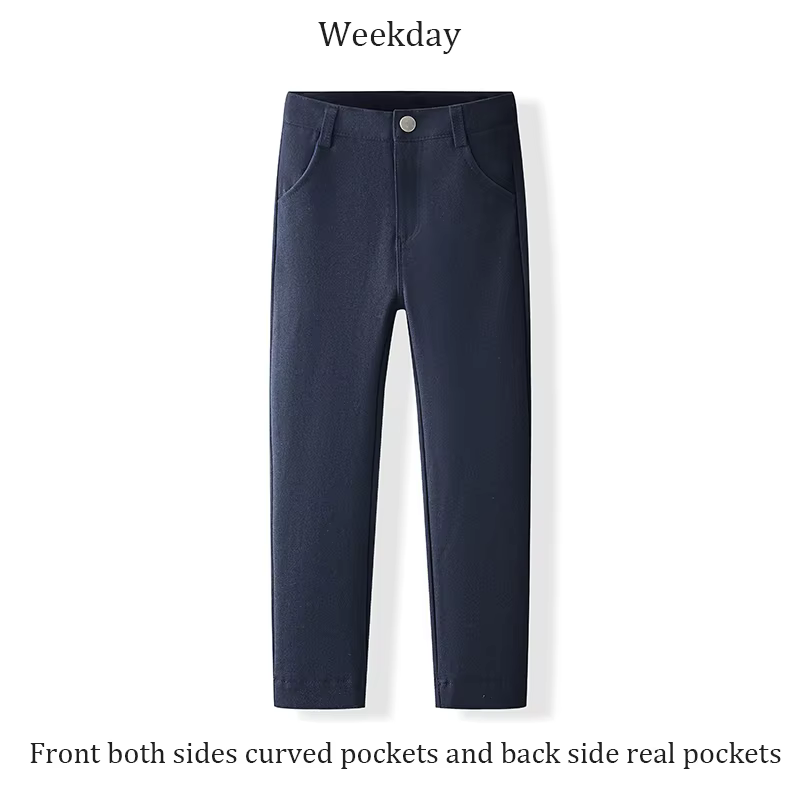 Black & Navy Stretch Trousers – Black Weekday — image 6
