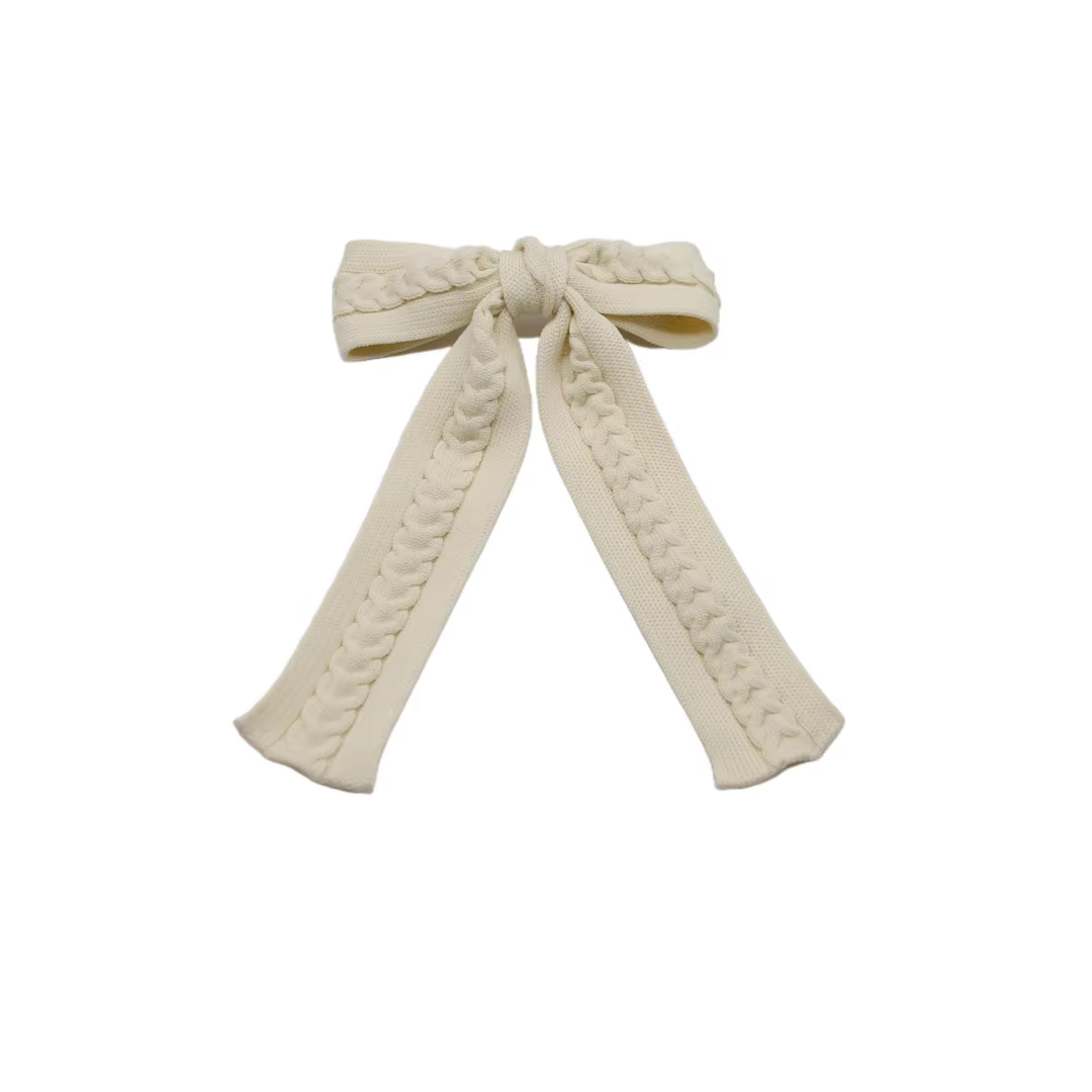 Braided Knit Bow Headband Large Hair Clip — image 2