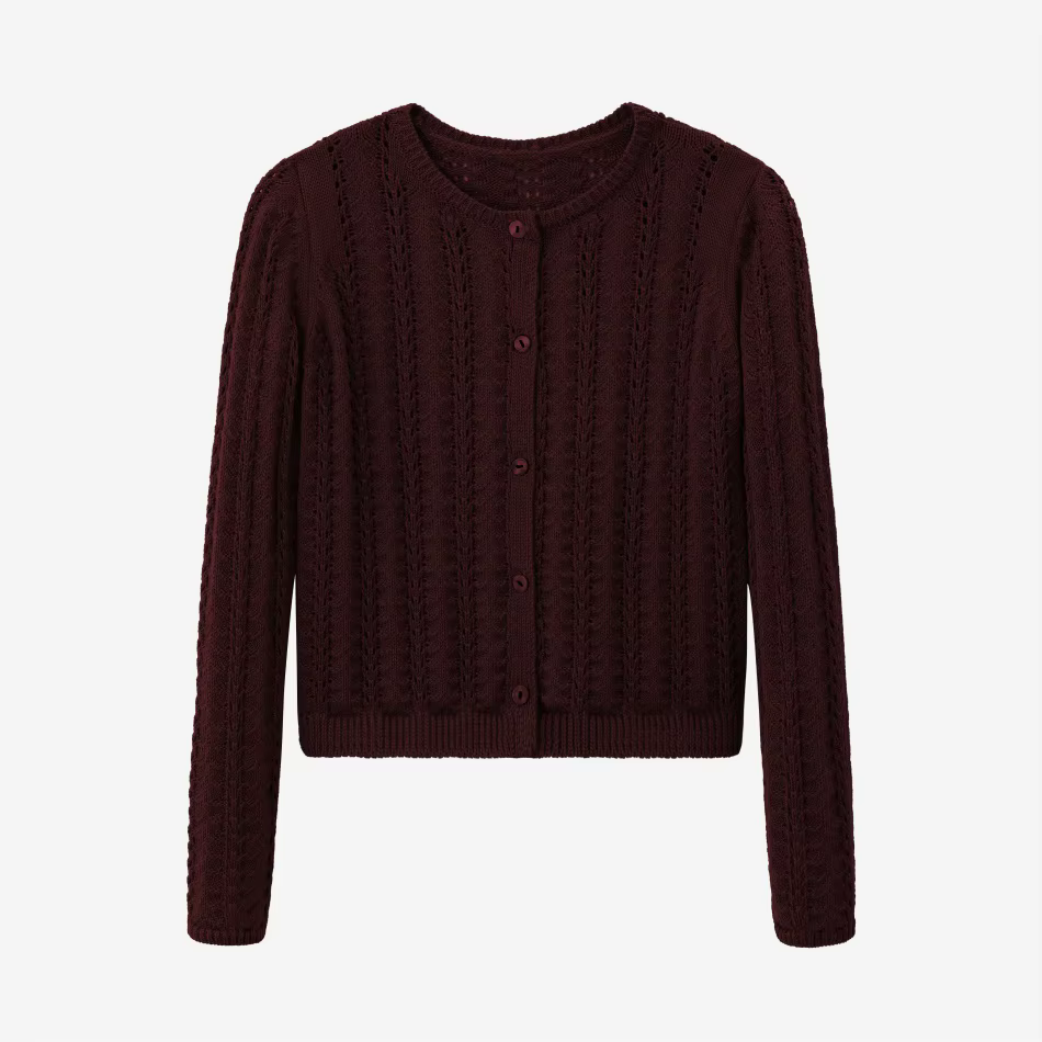 Knitted Collection – Burgundy Cardigan – Ali Specials AW26