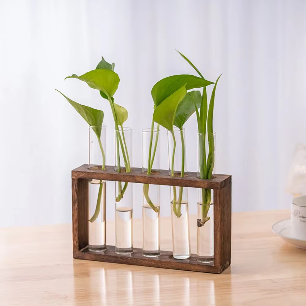 Wooden Test Tube Propagation Vase — image 9