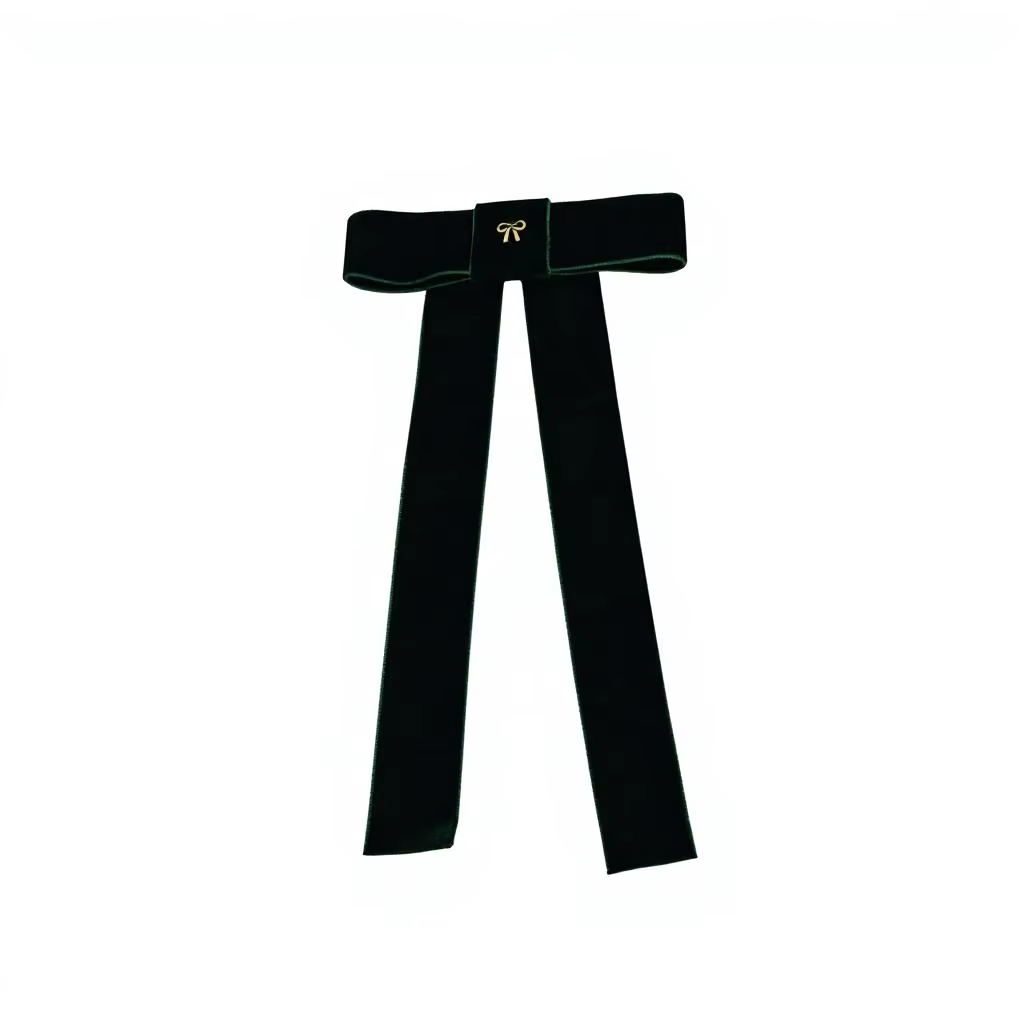 Dark Green Large Velvet Bow Clip – Ali Picks AW26