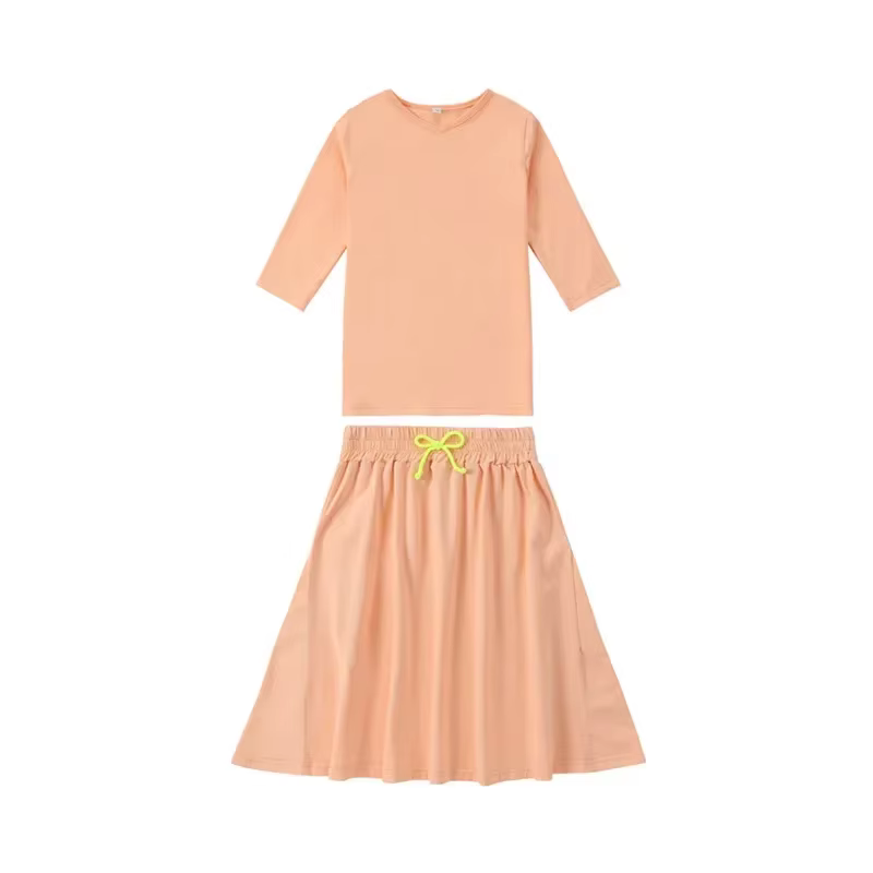 Spring Orange Cotton Solid family matching collection