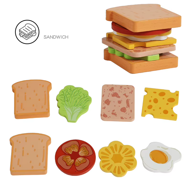 Wooden Play Food – Burger Stack – Sandwich