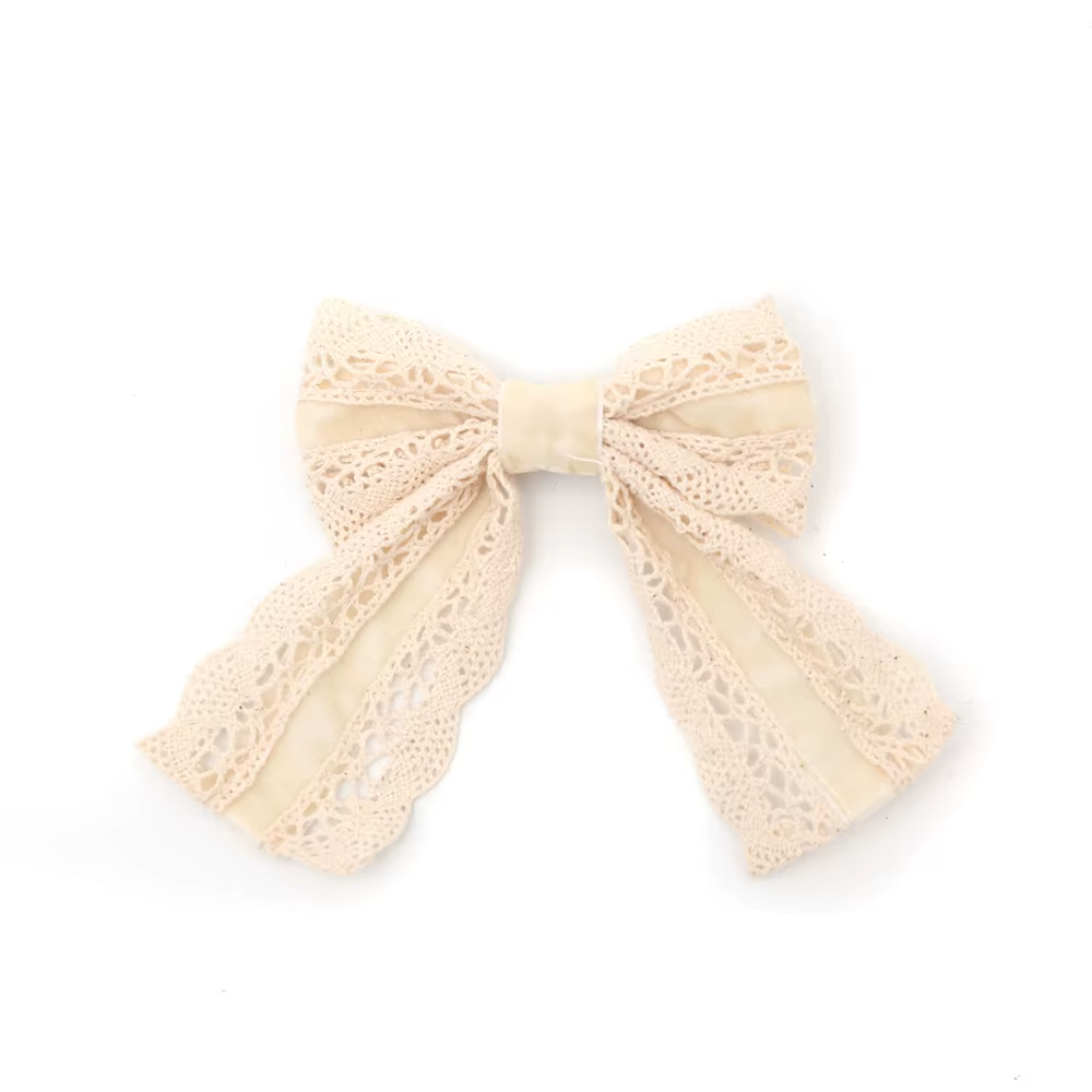 Long-Tail Lace Velvet Bow Headband Bow Hair Clip — image 2