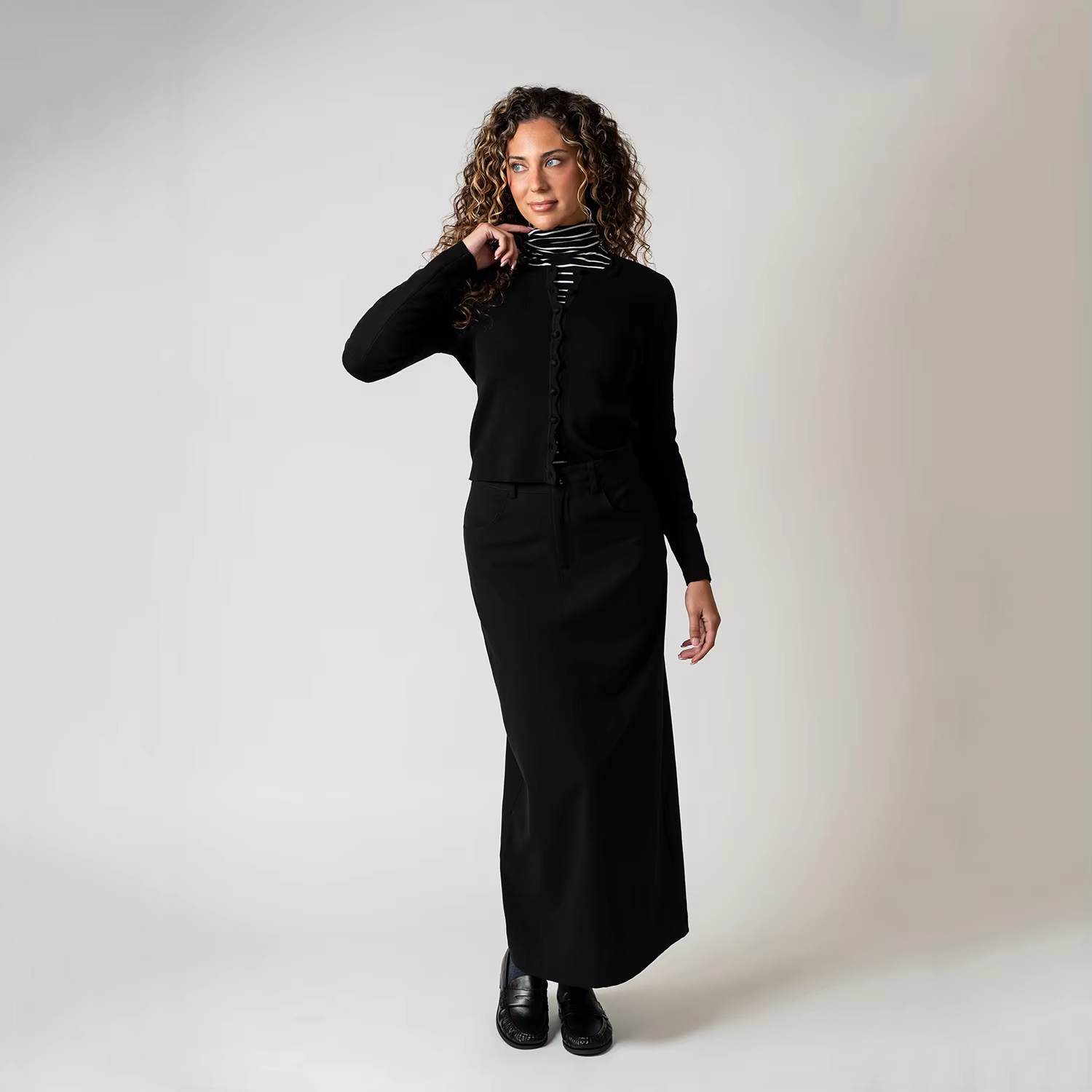 Brown Stretch A-Line Skirt — image 6