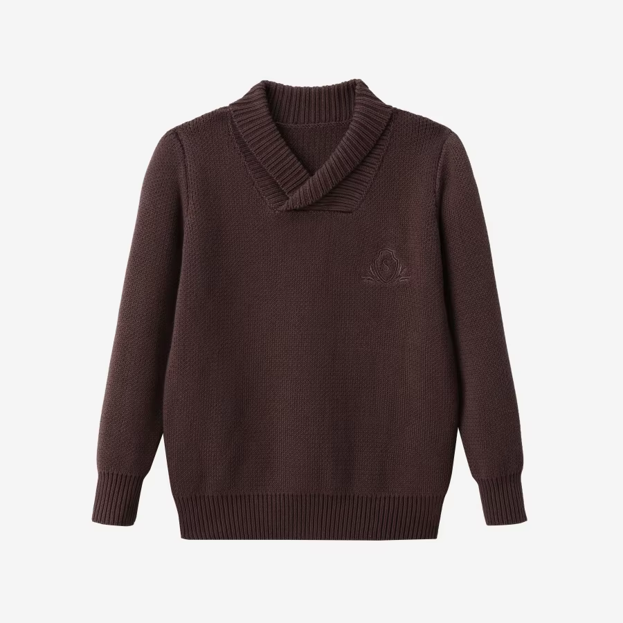 Brown Floral Collection – Knit Shawl Collar – Ali Specials AW26