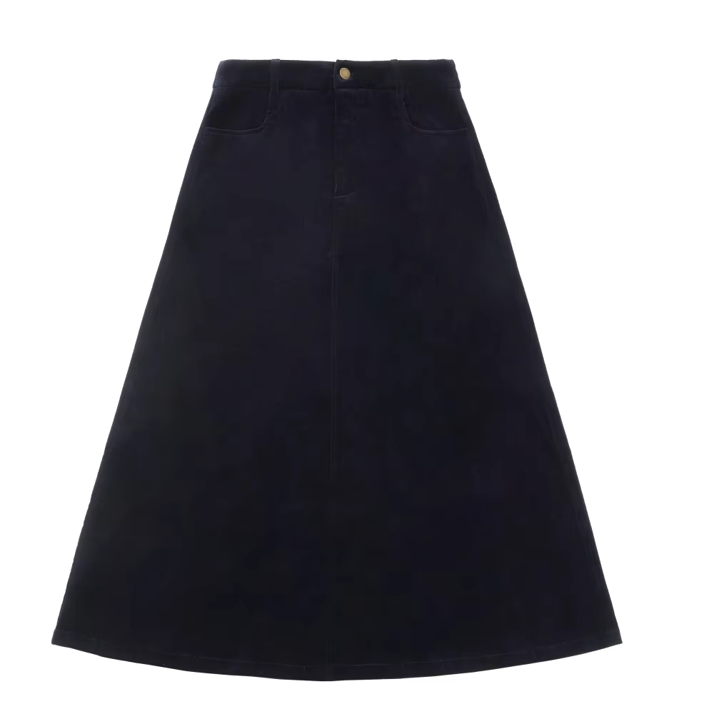 Navy Blue Corduroy – Corduroy Maxi Skirt – Ali Picks AW26