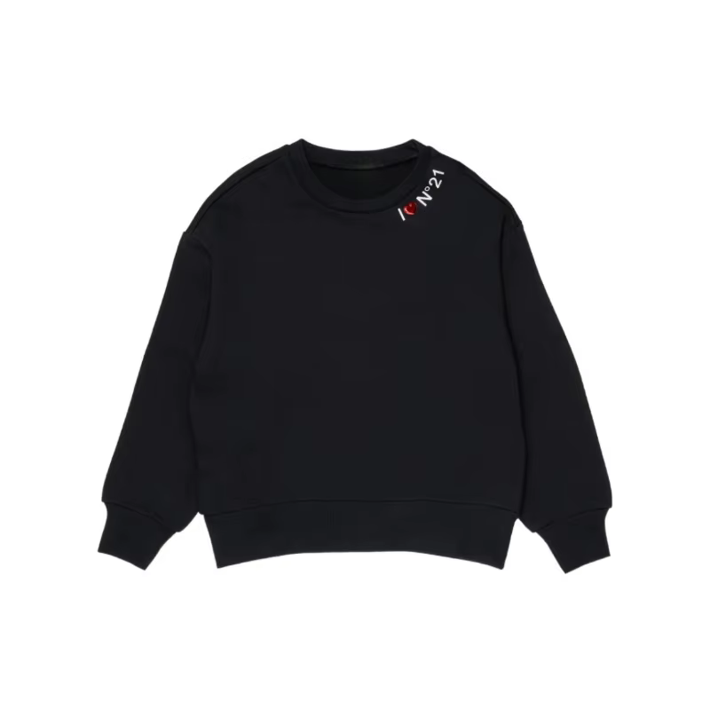 Kids' Black Shoulder-Detail Sweatshirt
