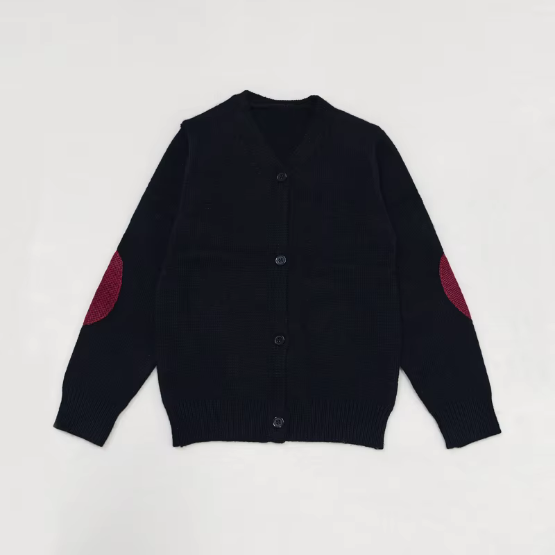 Heritage Weave Black Patch Cardigan – Ali & Co AW26