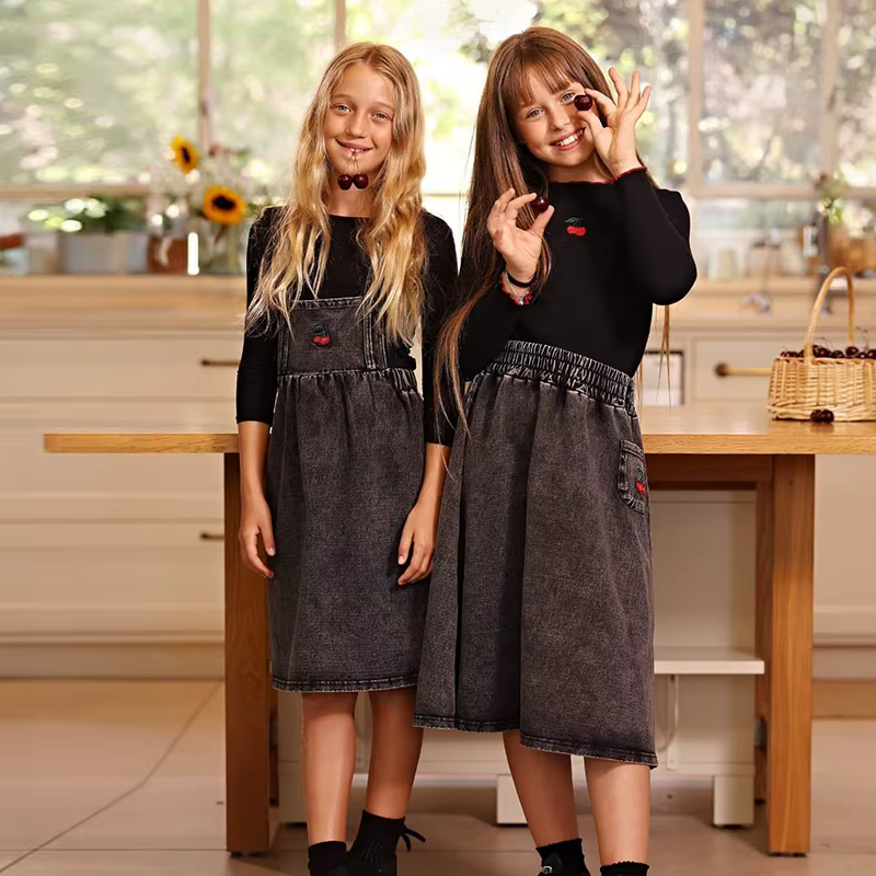 Black Denim Family – Girls Skirt — image 2