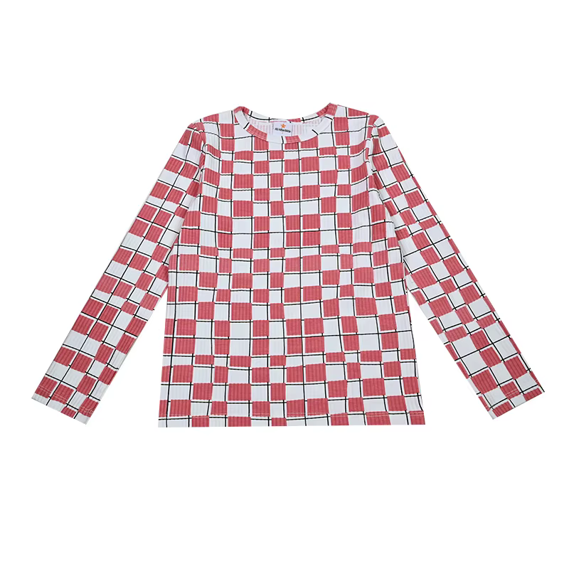 Canvas Grid Collection – Long Sleeve Pink