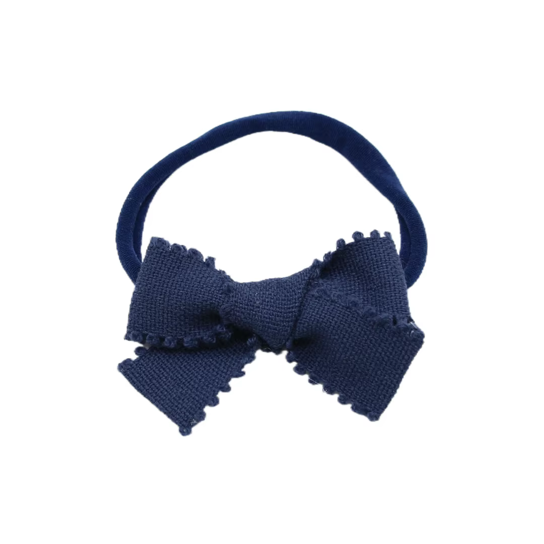 Black Floral Velvet Bow Headband Baby Headband — image 4