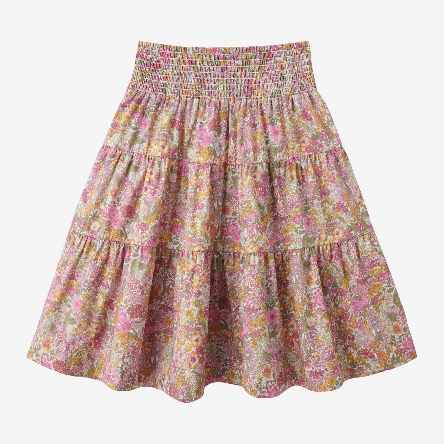 Grid & Pink Floral Collection – Pink Skirt