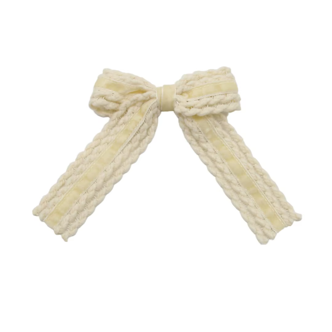 Black Velvet Bow Headband Medium Hair Clip — image 5