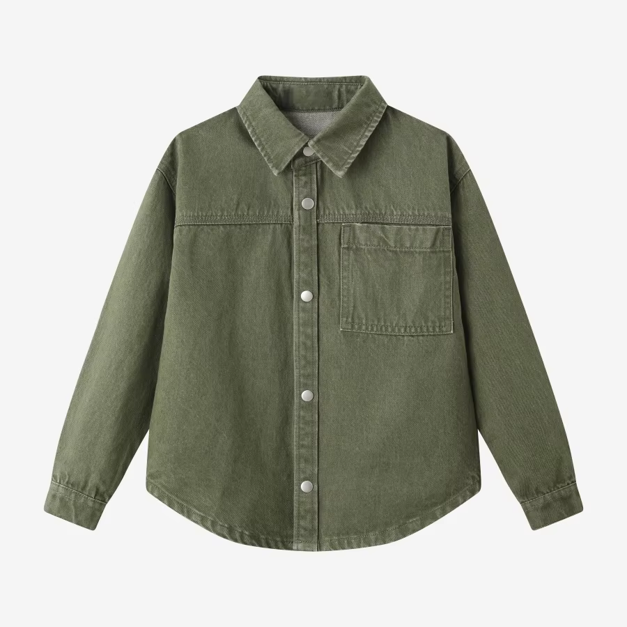 Retro Green Denim Collection – Boys Shirt