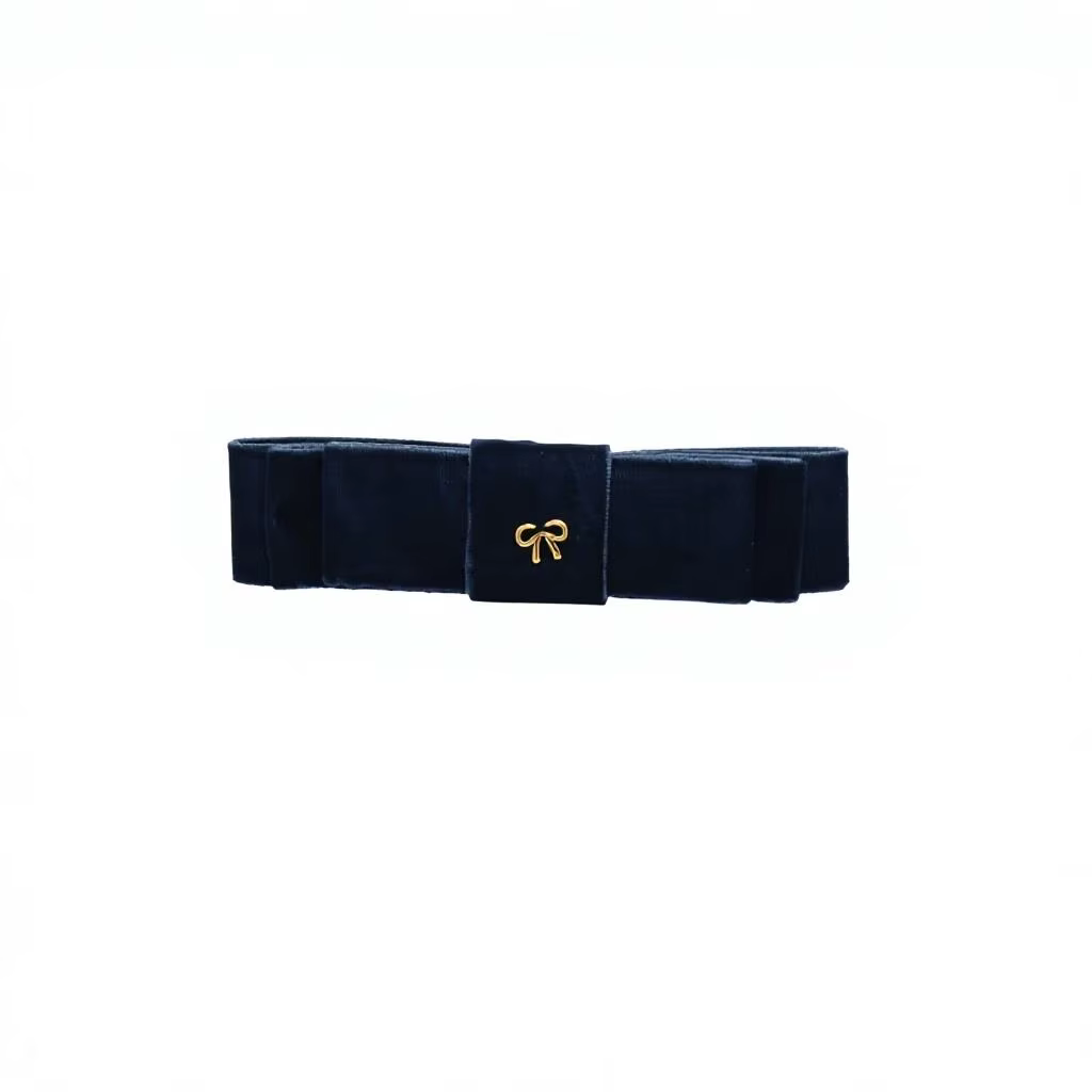 Navy Velvet Bow Clip – Ali Picks AW26