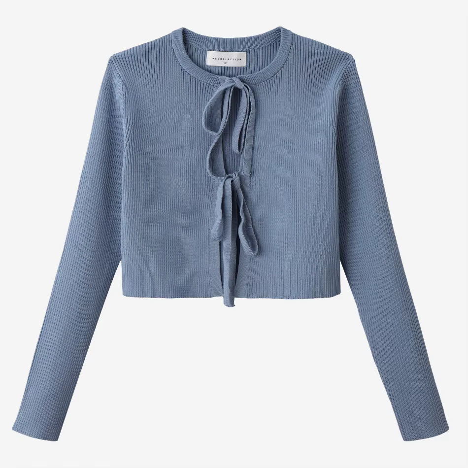 Teen Knitted Blue Cardigan Set family matching collection