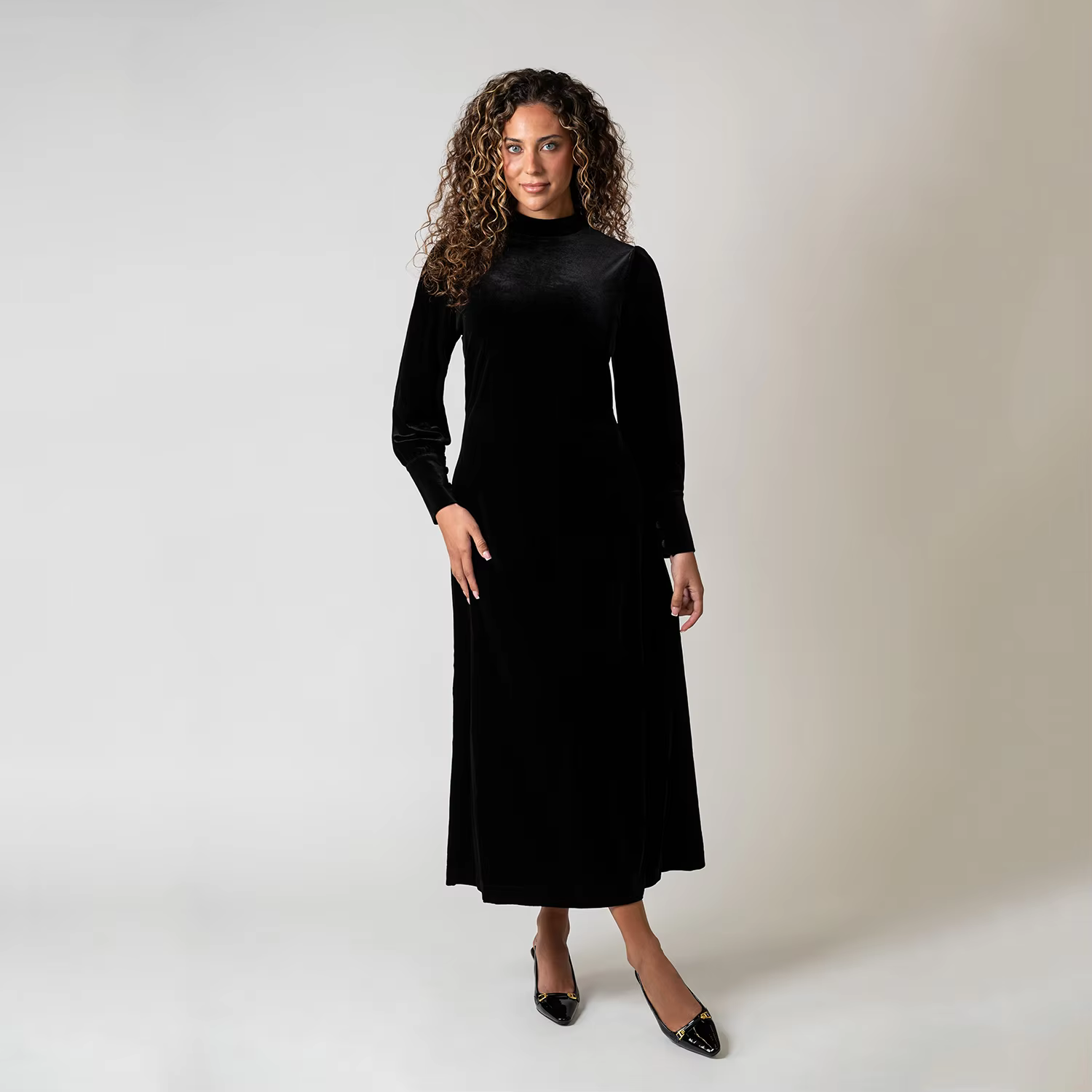 Velvet Patchwork Maxi Dress — image 4