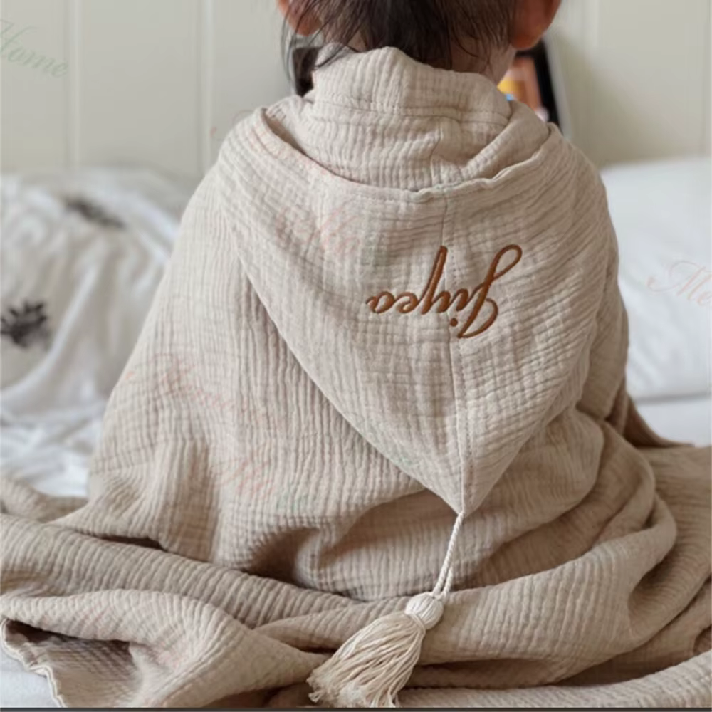 Personalised Muslin Hooded Baby Towel