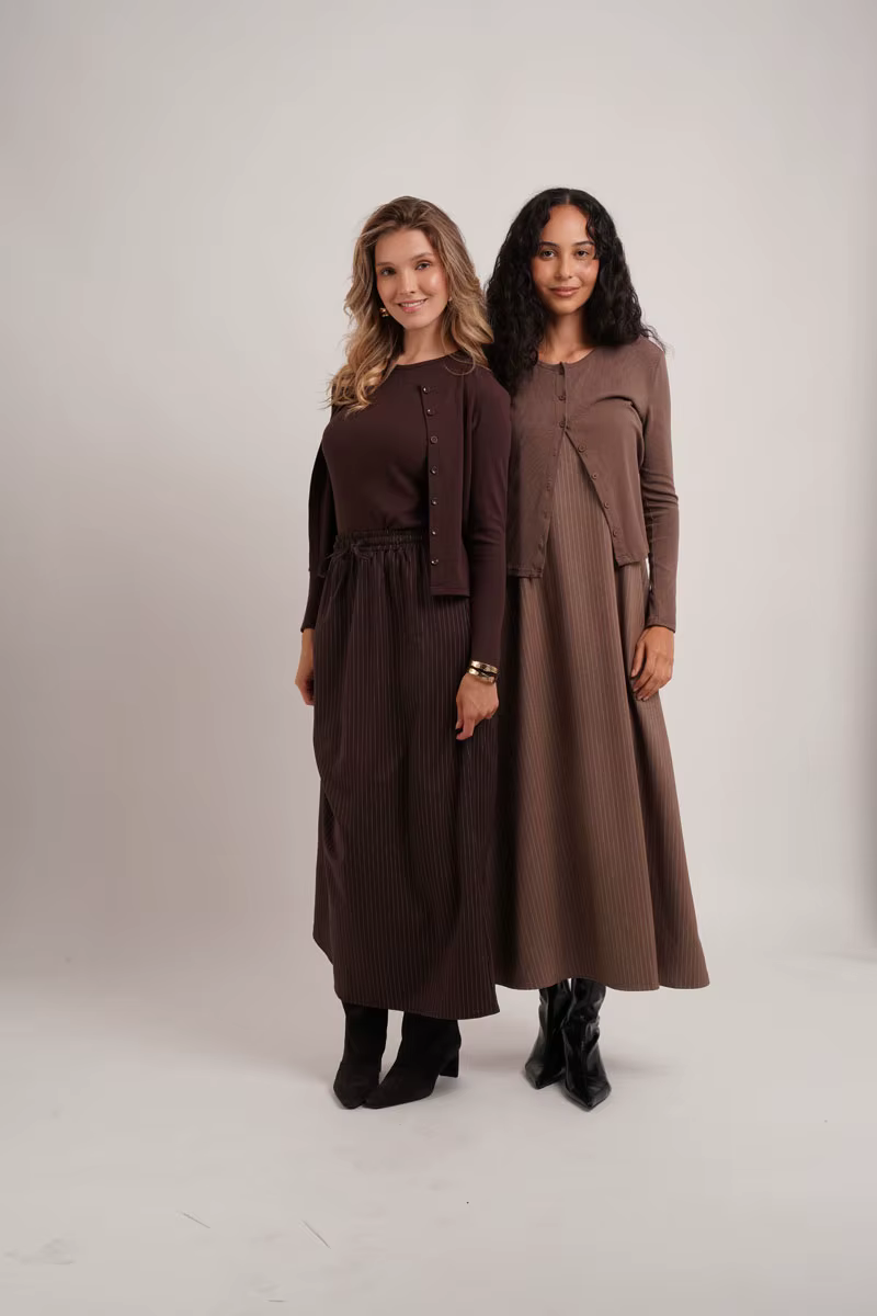 Pinstripe Collection – Brown Cardigan — image 6