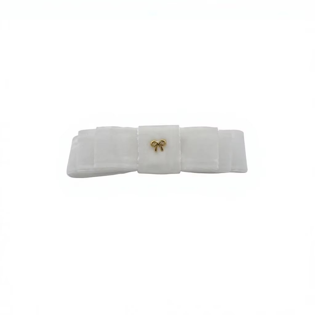 White Velvet Bow Clip – Ali Picks AW26