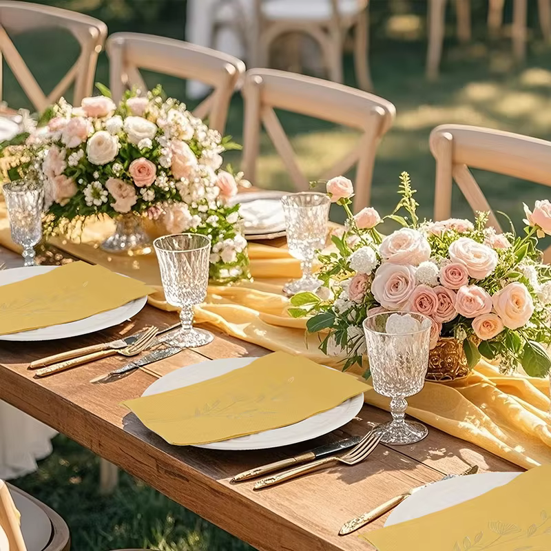 Gold Leaf Disposable Napkins – 20/60 Pack — image 5