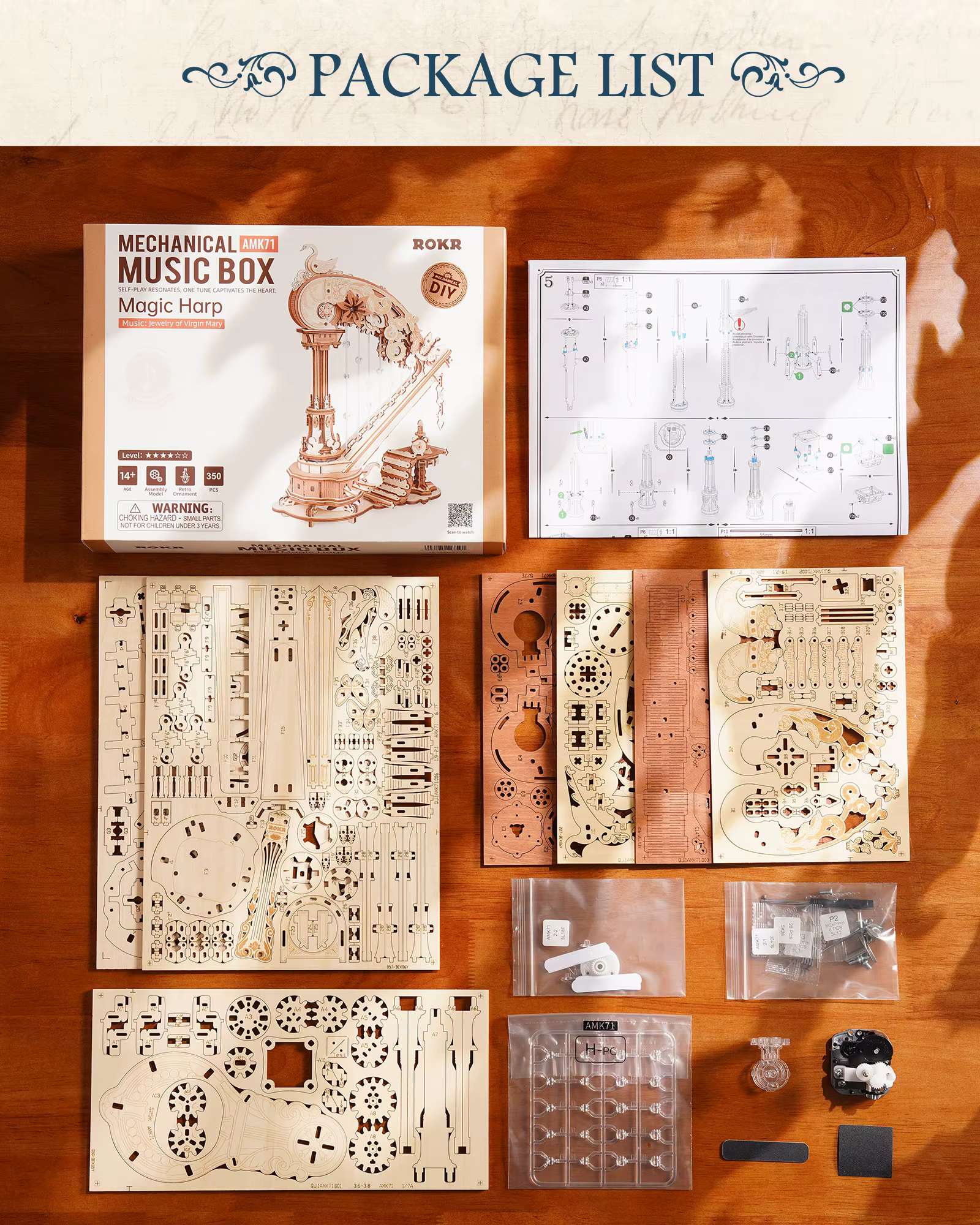 Wooden Harp Music Box Kit — image 5