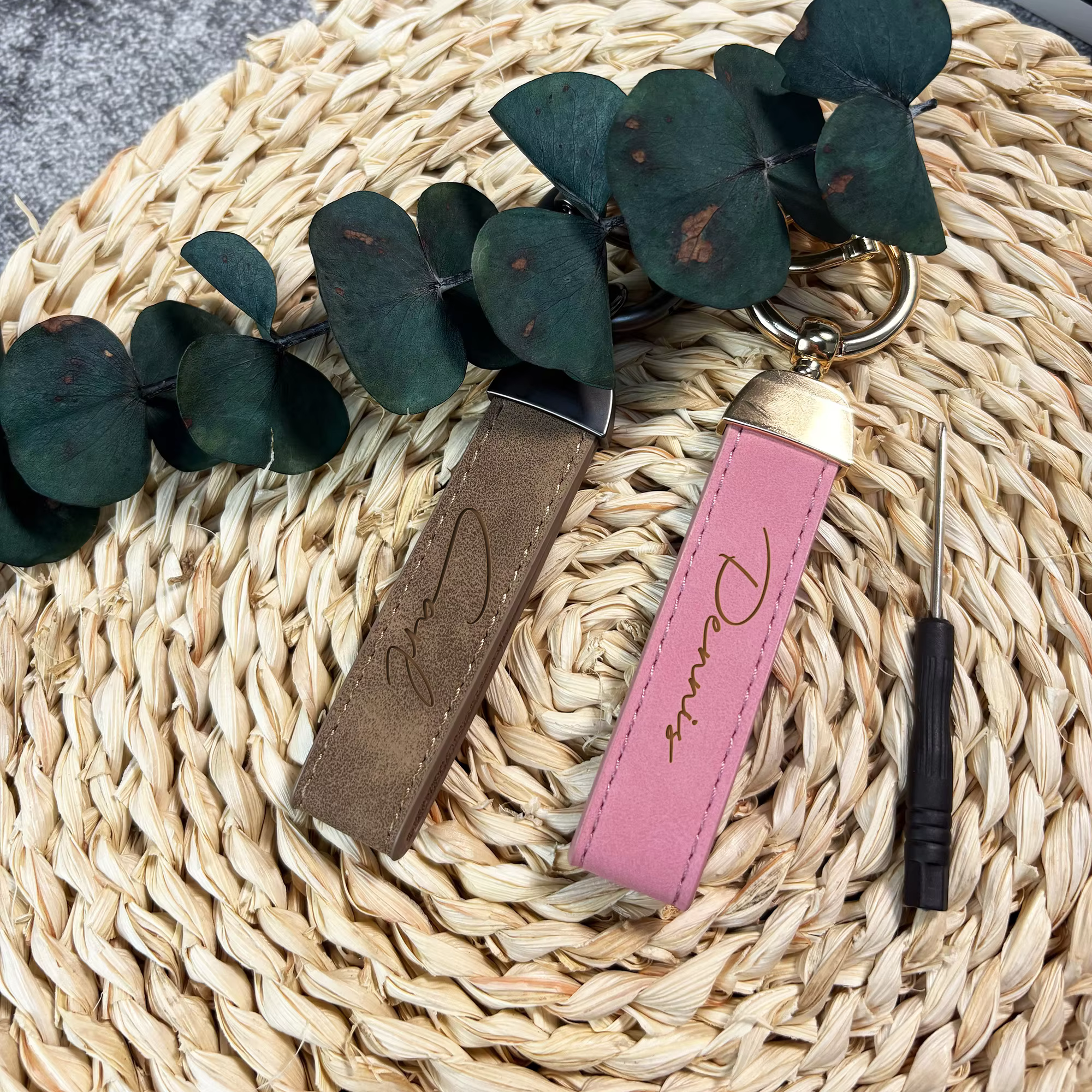 Personalised Faux-Leather Name Keychain — image 4