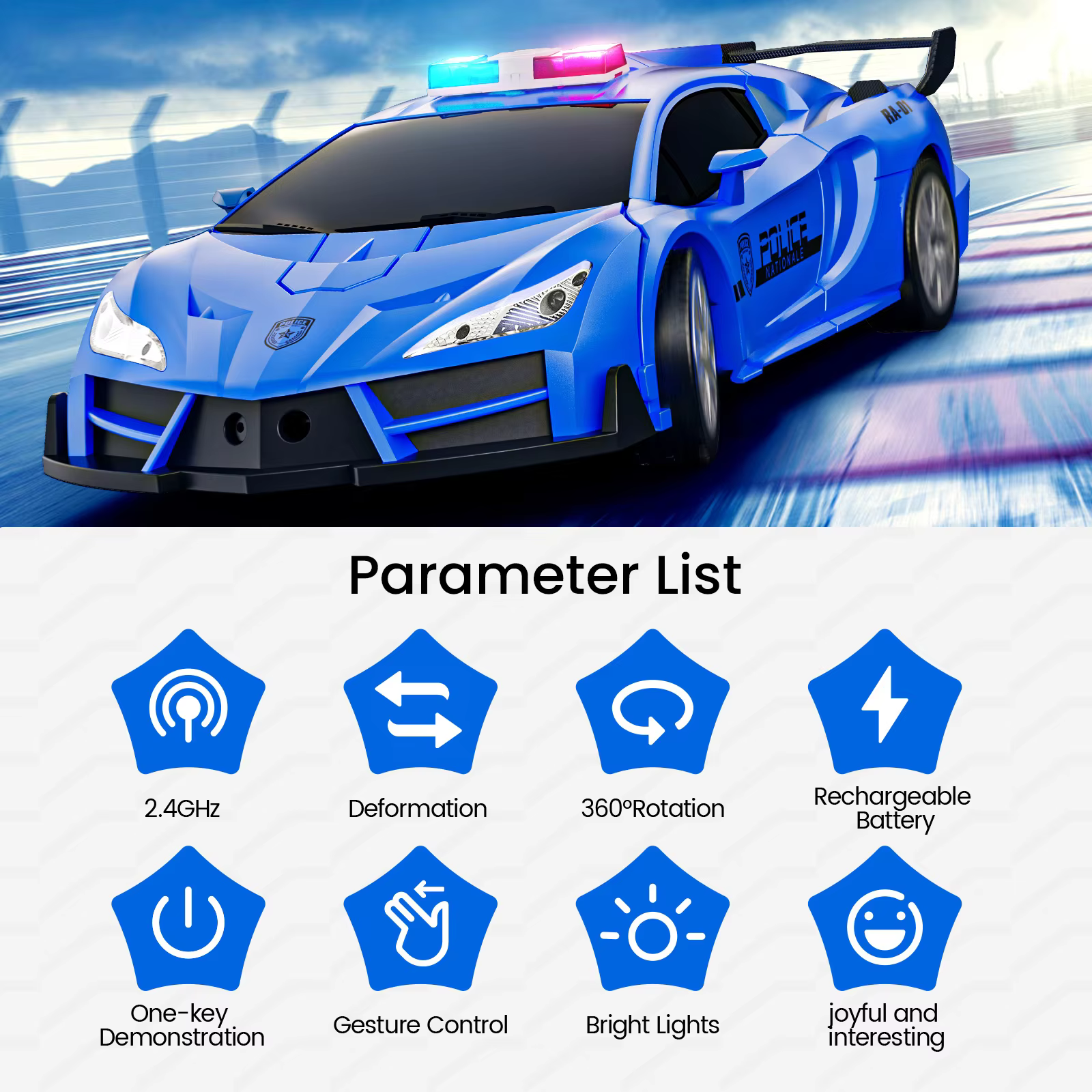 Transforming Police Car Toy — image 2