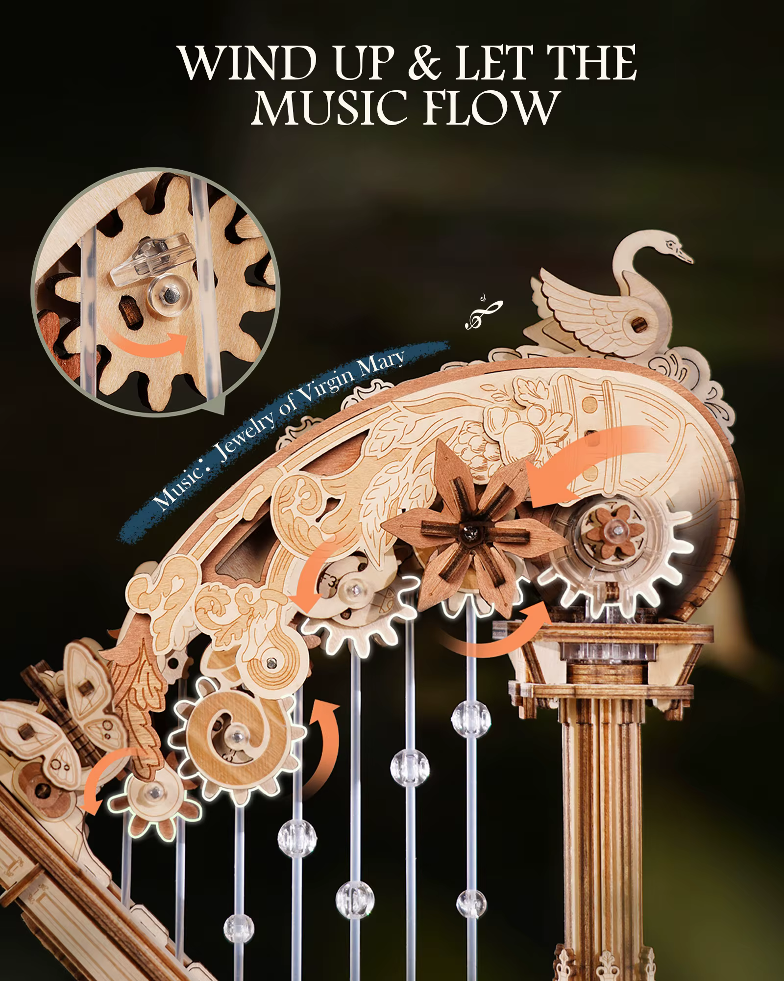 Wooden Harp Music Box Kit — image 3