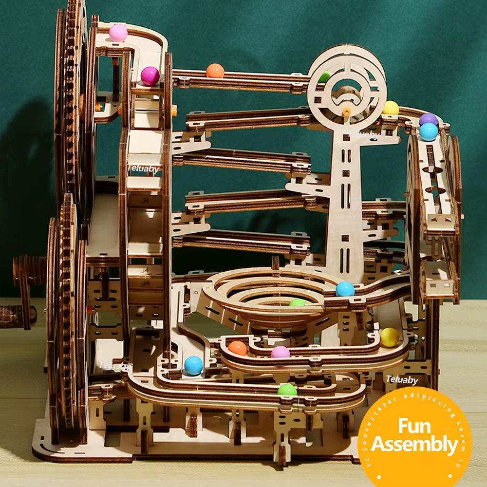 3D Wooden Marble Run Puzzle – Type A — image 3