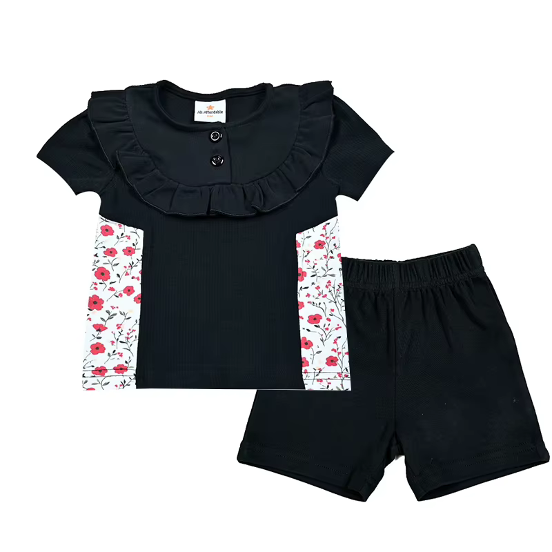 Blossoms and Bold Shabbos Robe – Baby Girl Set