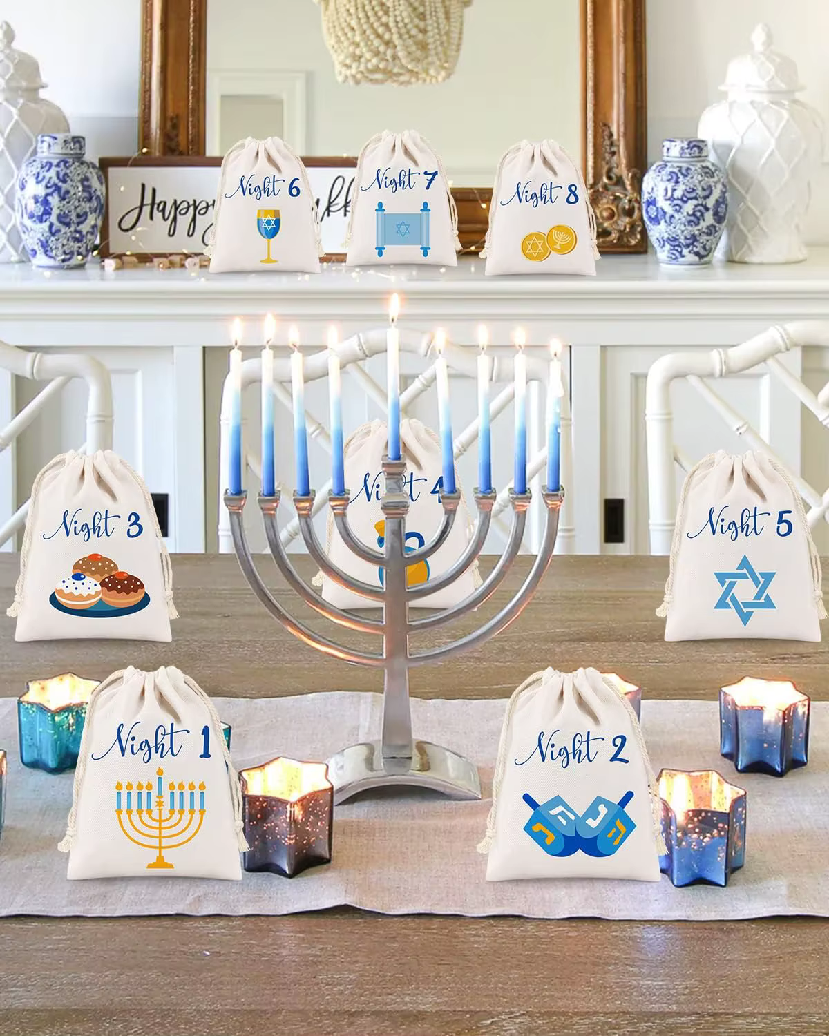 Chanukah Countdown Bags – Night 1–8 – Style B — image 2