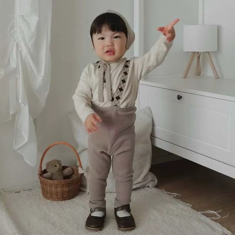 Baby Ribbed Suspender Leggings