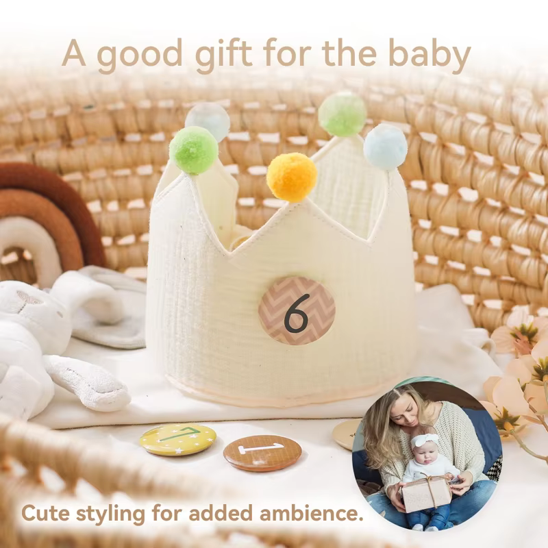 Pom-Pom Birthday Crown Headband — image 3