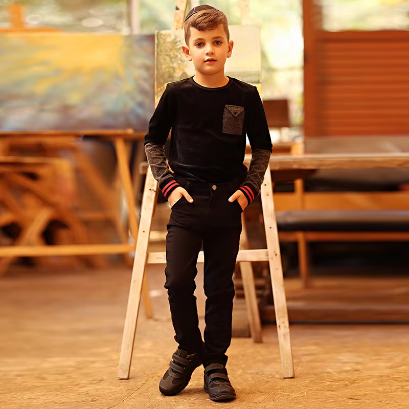 Black & Navy Stretch Trousers – Navy Weekday — image 2