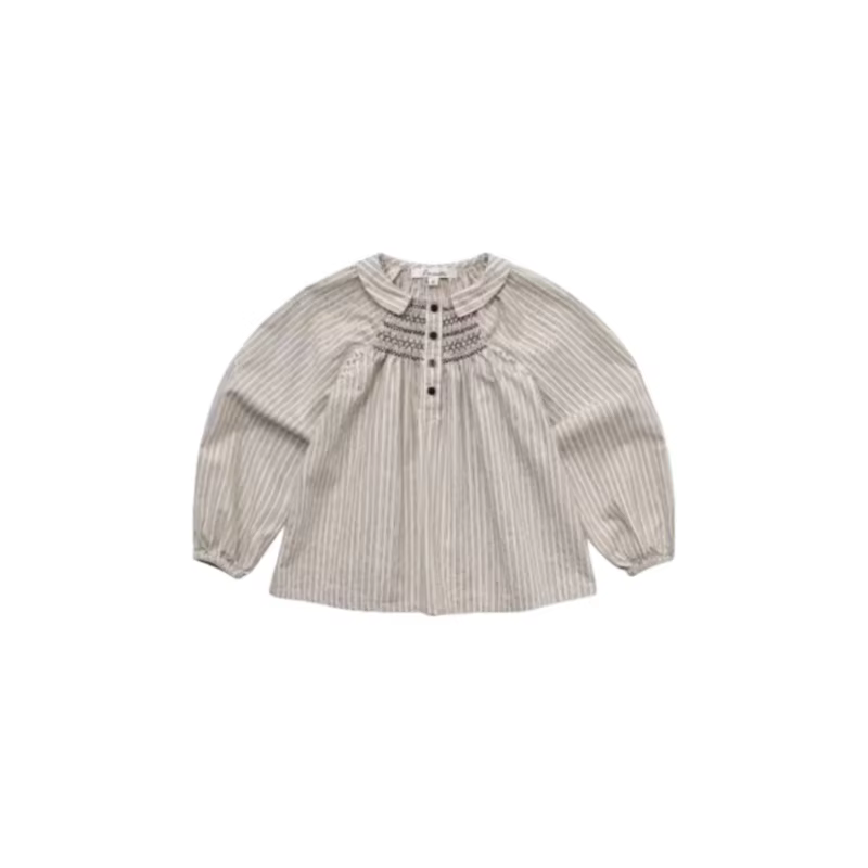 Girls' Cream Peter Pan Collar Blouse