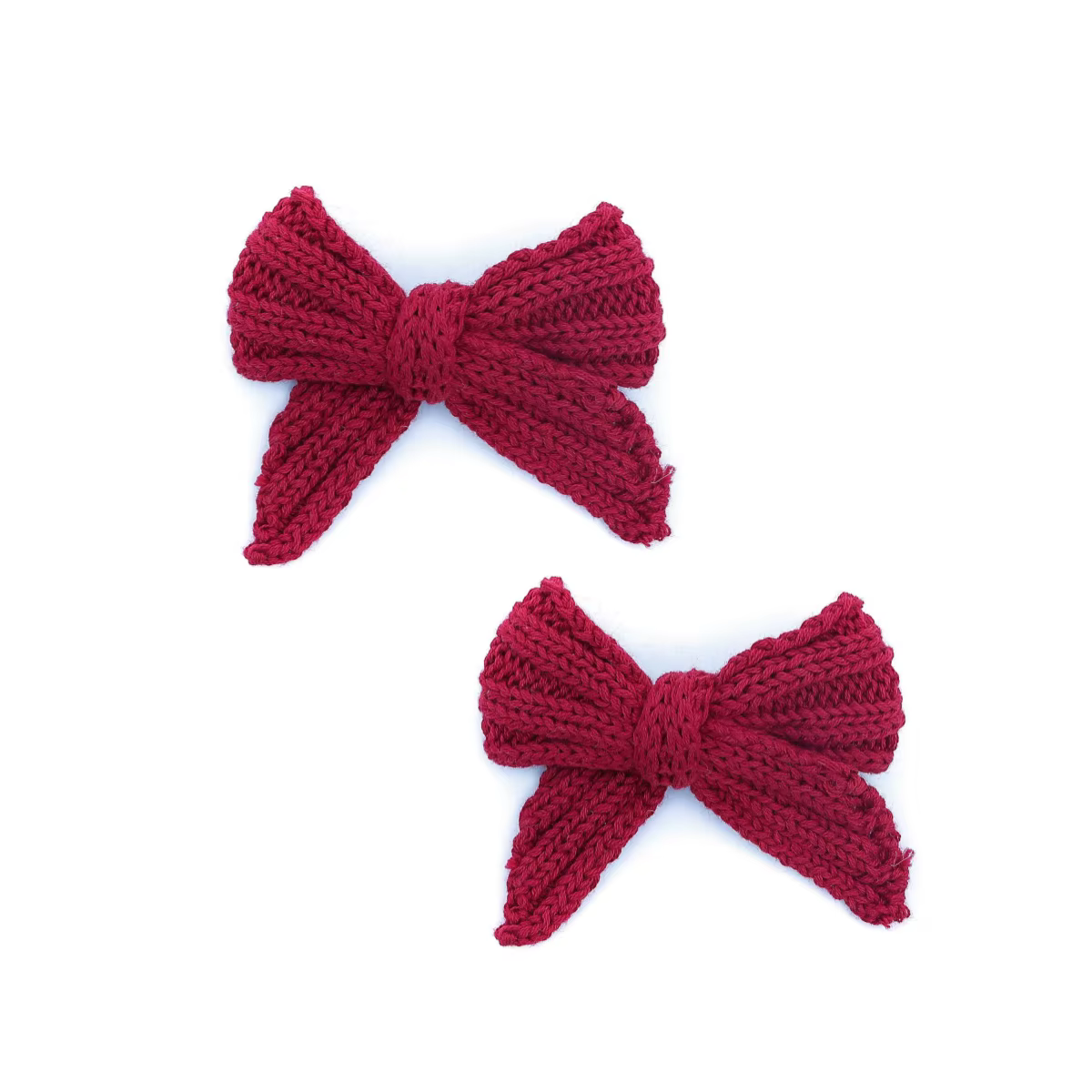 Wine Floral Velvet Bow Headband Mini Hair Clip — image 3
