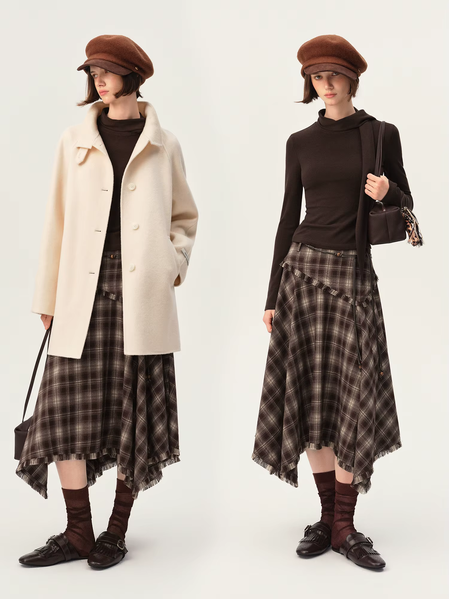 Plaid Asymmetric Maxi Skirt — image 3