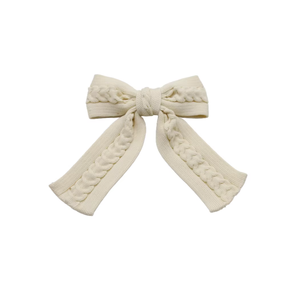 Braided Knit Bow Headband Medium Hair Clip — image 2