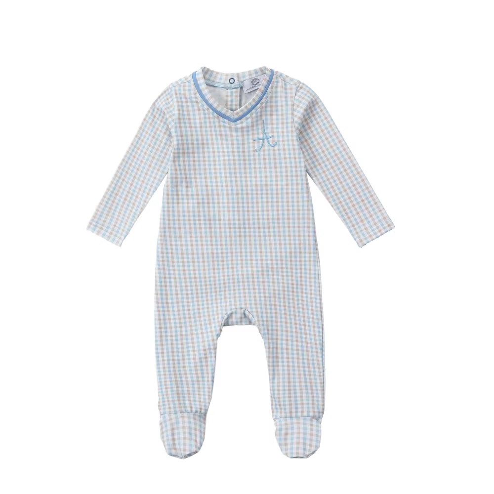 AP gingham plaid pj's – Blue Footie