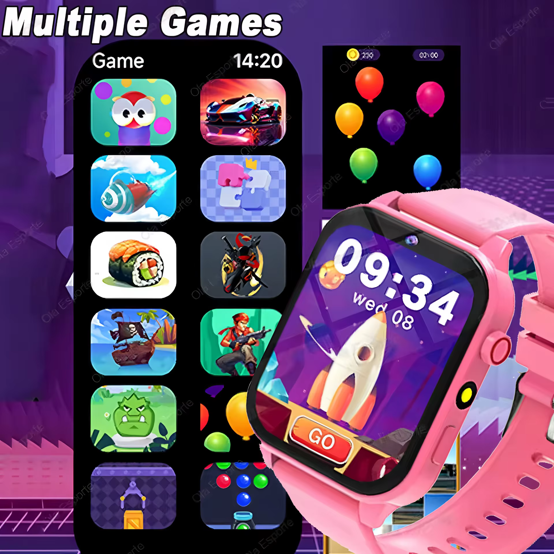 Kids’ Game Smartwatch – Purple