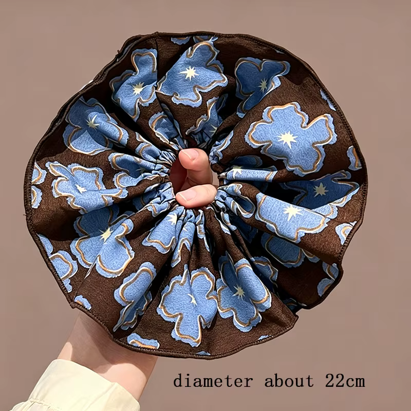 Korean Elegant Print Star Scrunchie For Womern Girls Hair – Single Piece — image 3